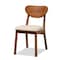 Baxton Studio Damara Mid-Century Modern Sand Fabric and Walnut Brown Finished Wood 5-Piece Dining Set 183-11646-11644-Zoro - alternate 3